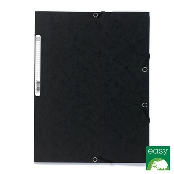 EXACOMPTA Pasta A4 de 3 abas com elásticos Nature Future® para 250 folhas, 240 x 320 mm, Cartão, Preto