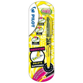 PILOT Caneta Apagável Redondo, Ponta Biselada, Amarelo Florescente