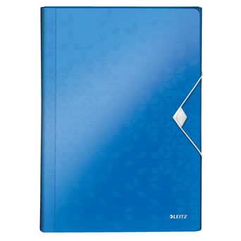 LEITZ Pasta com Fole Wow, A4, Polipropileno, 6 Compartimentos, Azul