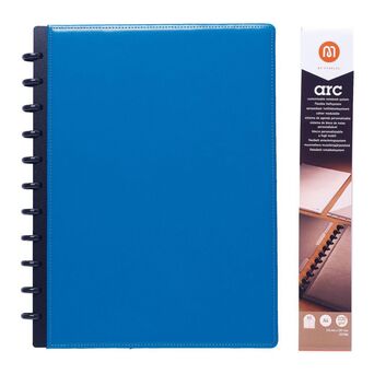 M by Staples ARC Caderno Inteligente, A4, 60 Folhas, Pautado, Capa de Pele, Azul