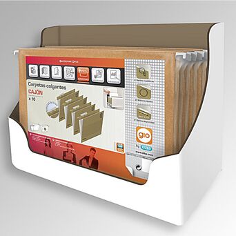 Elba Pasta de Suspensão Gio By Elba Cristal, 365 x 240 x 350 mm, Branco e Castanho, Pack 10 Unidades