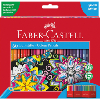 FABER-CASTELL Lápis de Cor Special Edition, Corpo Hexagonal, Caixa de 60 Cores