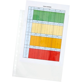 Staples Bolsa Perfurada, Standard Plus, A4+, 11 Orifícios, Polipropileno, 80 Mícrones, Suave, Transparente