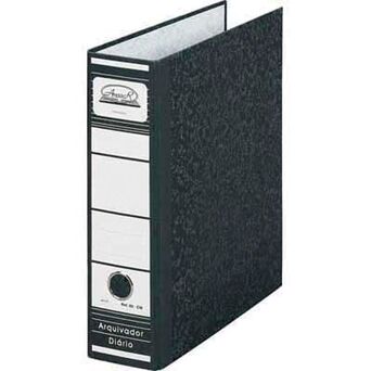 ANCOR Pasta de Arquivo Lombada Larga Classic Marble, A4, Largura da Lombada 80 mm, Cartão, Preto