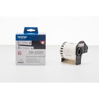 brother Fita de Etiquetar de Papel Contínua DK-22251, Preto/Vermelho