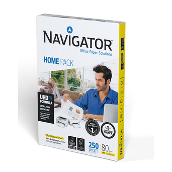 Navigator Papel Impressora A4 Home Pack, 80 g/m², Branco, 250 Folhas