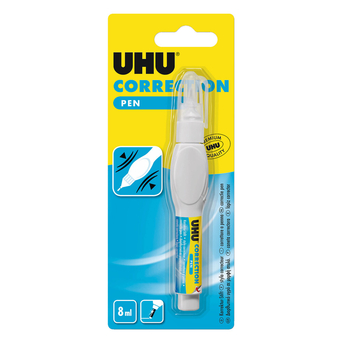UHU Caneta Corretora Líquida, Ponta de Metal, 8 ml, Branco