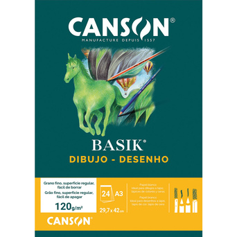 CANSON Bloco Desenho A3, 120 g/m², 24 Folhas