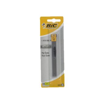 BIC Mina para Lapiseiras Criterium®, Mina HB de 2,0 mm, Pack 6 Unidades