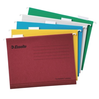 Pendaflex Pasta Suspensão Esselte, A4, Lombada 15 mm, Pack 25 Unidades, Cores Sortidas