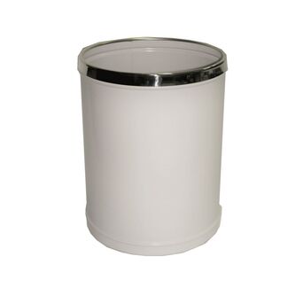 Papeleira Redonda, 320 x 250 mm, Chapa de Aço e Aço Inox, Branco