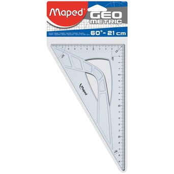 Maped Esquadro GeoMetric 21 cm 60°/30°, Transparente