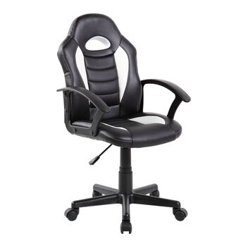 MT Cadeira Gaming Junior 9353S, Tecido Sintético (PU), Preto e Branco