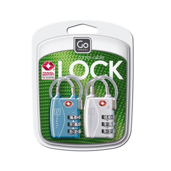 GO TRAVEL Cadeado Numérico Combi, 14 mm, Várias Cores, Embalagem 2 Unidades