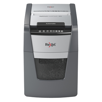 REXEL Destruidora de Corte Cruzado Optimum AutoFeed 90X, 90 Folhas, Cesto de 34 L, Destrói Papel, Agrafos, Clipes*