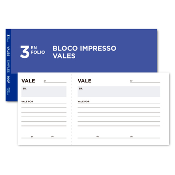 LIDERPAPEL Bloco de Vales Caixa, 102 x 205 mm, 100 Folhas