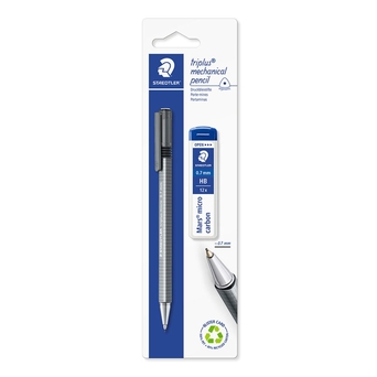 STAEDTLER Lapiseira Triplus® Micro, Minas HB de 0,7 mm, Corpo Cinzento