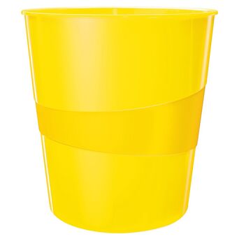 LEITZ Cesto Papéis WOW, 15 L, Poliestireno, Amarelo