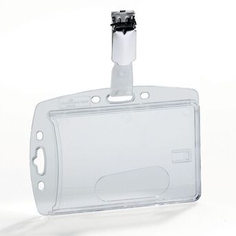 Durable Crachá Rígido com Mola, 72 x 100 mm, Transparente