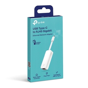 TP-LINK Adaptador de Rede Ethernet Gigabit USB Tipo-C – RJ45 UE300C, Branco