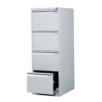 Armário de Arquivo com 4 Gavetas, 46 x 132 x 62 cm, Cinzento