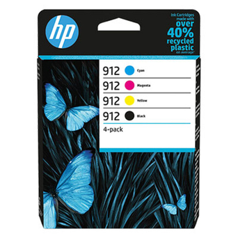 HP Tinteiro Original 912, Preto, Magenta, Amarelo e Azul Ciano, Pack de 4, 6ZC74AE