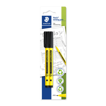 STAEDTLER Marcador Fineliner Noris®, Ponta Fina de 0,6 mm, Tinta Preta, 2 Unidades
