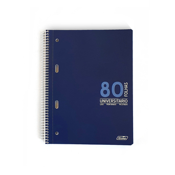 FIRMO Caderno Espiral Universitário, B5, 80 Folhas, Liso, Azul
