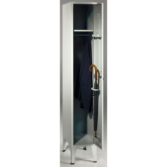 Staples Vestiário Simples NP-1116A, 30 x 190 x 50 cm, Corpo Cinzento, Porta Cinzenta, Fechadura Tipo 11