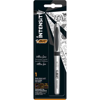 BIC Marcador Permanente Marking, Ultra Fino, Ponta Acrílica Cónica, 0,90 mm, Preto