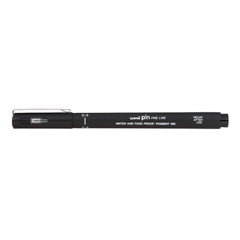 uni-ball Marcador Fine Liner Pin, Pigmentado, Ponta de 0,3 mm, Preto