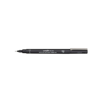 uni-ball Marcador Fine Liner Pin, Pigmentado, Ponta de 0,4 mm, Preto