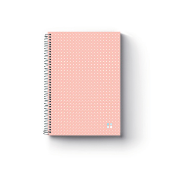 FIRMO Caderno Espiral Silky, Capa Dura, A4, 120 Folhas, Quadriculado, Rosa