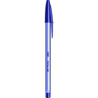 BIC Esferográfica Cristal Soft, Ponta média de 1,20 mm, Corpo Transparente, Tinta Azul