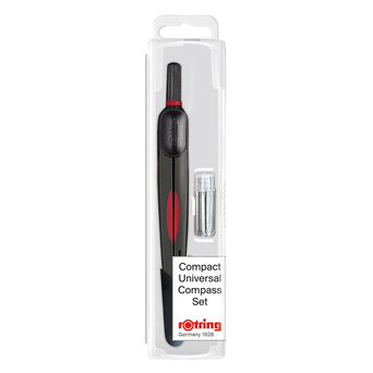 rotring Compasso Universal Compacto, Diâmetro Máximo de 320 mm, Inclui Caixa para Minas