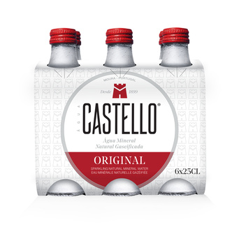 CASTELLO Água com Gás Original, 25 cl, Pack 6 Unidades