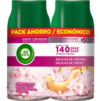 Air Wick Recarga Ambientador Freshmatic, Delícias de Verão, Pack Económico