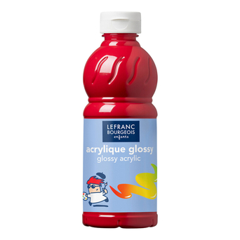 LEFRANC BOURGEOIS Garrafa Tinta Acrílica Glossy, 500 ml, Vermelho Primário