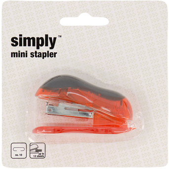 SIMPLY Mini Agrafador, para Agrafos Nº. 10, 12 Folhas, Sortido