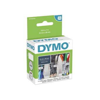 DYMO Rolo de Etiquetas Multiusos LW Duplas, 24 x 12 mm, Preto sobre Branco, S0722530-11353