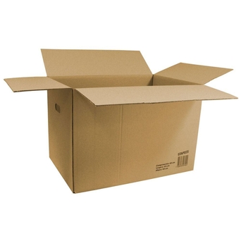 Staples Caixa para Mudanças com Parede Dupla, 96 l, 600 x 400 x 400 mm, Castanho