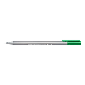STAEDTLER Marcador Fineliner Triplus® 334, Ponta Superfina, Corpo Cinzento, Tinta Verde