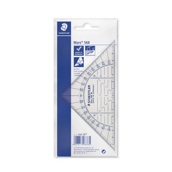 STAEDTLER Esquadro Geométrico Mars® 568, 16 cm, Transparente
