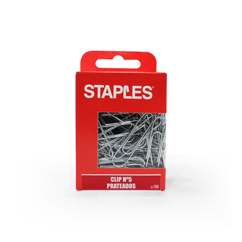 Staples Clipes Nº. 5, Prateado, Caixa de 100 Unidades