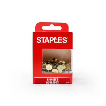 Staples Pioneses, Dourado, Caixa de 100 Unidades