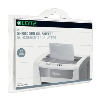 LEITZ Folhas Lubrificantes para Destruidoras, Compatibilidade Universal, Pack 12 Folhas