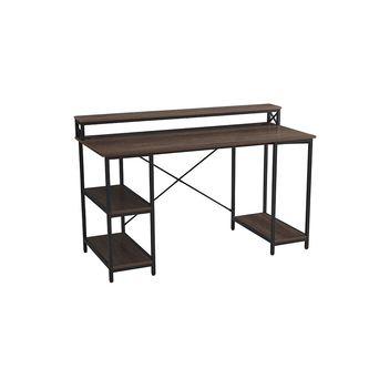 CSD Secretária Zeus, 140 x 60 x 78 - 89 cm, Aglomerado Revestido a Melamina, Carvalho e Preto