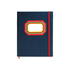 FIRMO Caderno Clássico, 165 x 210 mm, 96 Folhas, Pautado, Azul, Elástico Vermelho