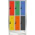 Staples Vestiário 6 Cacifos Sobrepostos, 90 x 190 x 50 cm, Multicolor, Fechadura Tipo 11