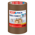 tesa Fita de Embalagem PVC Extra forte Desbobinagem silenciosa, 50 mm x 66 m, Castanho, Pack 3 X 66 Metros
